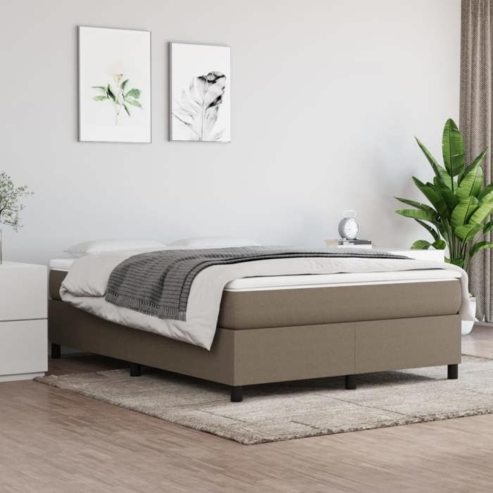 Cadre de lit avec matelas - Maison Exclusive - 140x200 cm - Tissu durable - 2 places