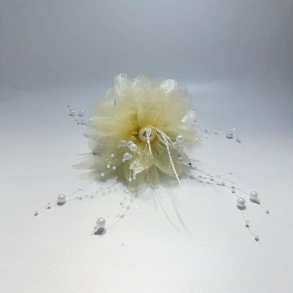 

Peony Flower Grasping Clip Plastic Hair Accessories Elegant Shark Clip Girl 11cm бежевий