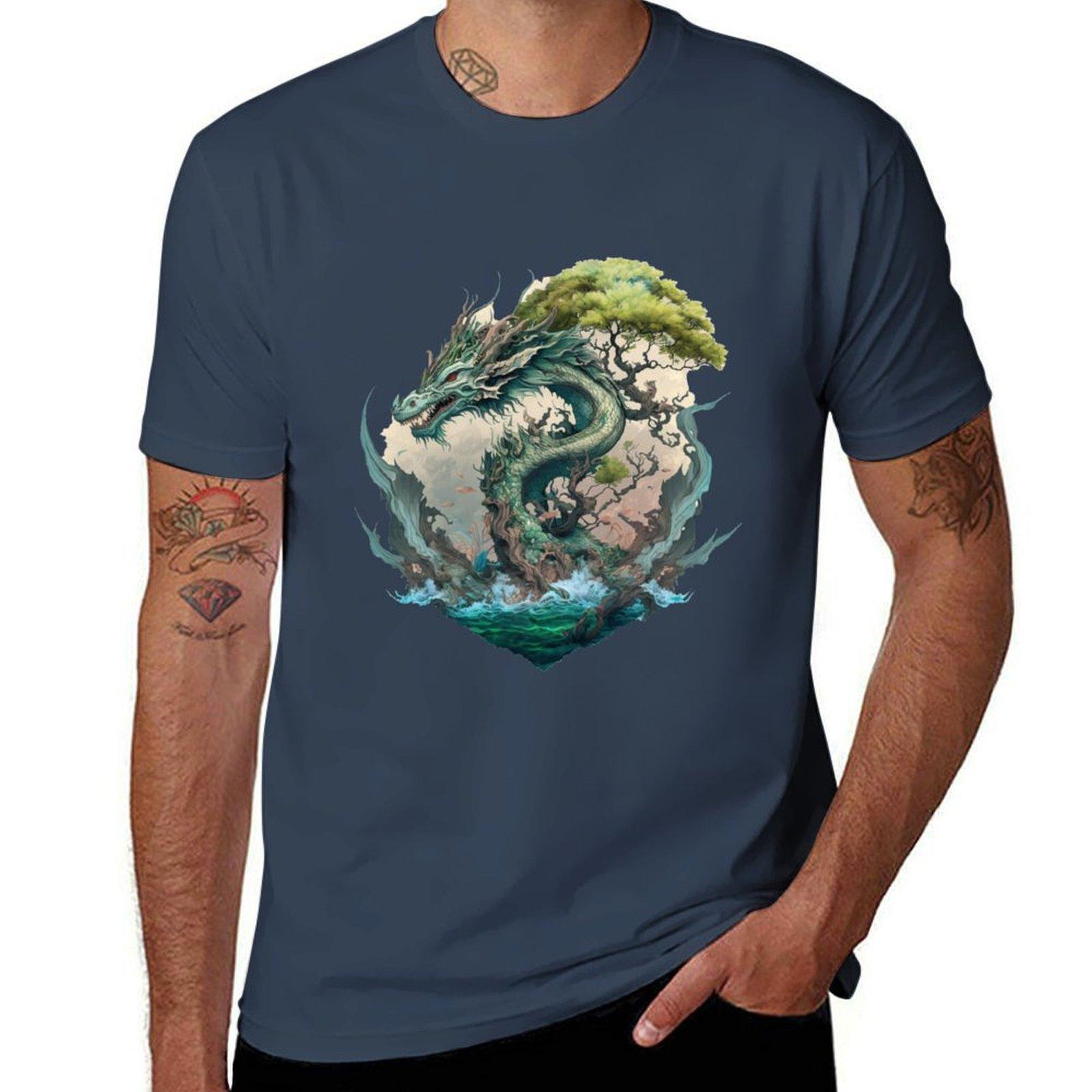 mythological dragon TShirt Breathable Mesh Panel TShirt S