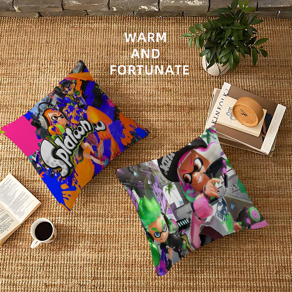 S-Splatoon Game Cushion Cover Car Throw Pillow Case For Sofa Car Christmas Gift 40x40cm 45x45cm