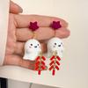 Halloween Cute Resin Ghost Pumpkin Earrings Stud For Women Cartoon Bat Pendant Earring Girl Friendship Party Jewelry Party Gift