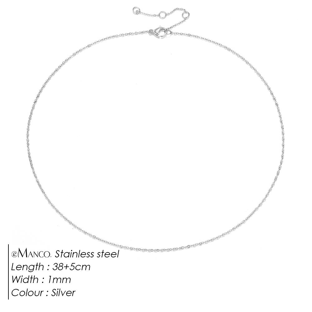 eManco Classic Fine Chain Necklace Stainless Steel Adjustable Women's Accessories Wholesale