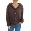 Women's Fashion Casual Thickened Hooded Single-Breasted Long-Sleeved Cardigan Button Knitted Sweater Jacket
