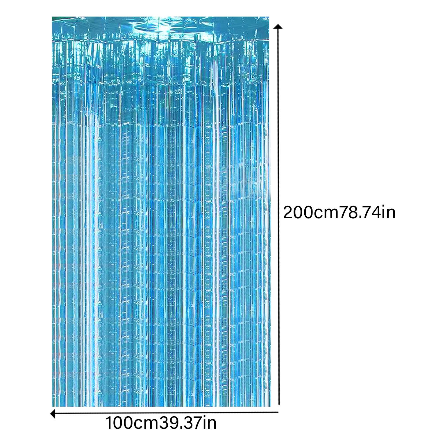 

Gender Reveal Theme Birthday Party Supplies Flag Decoration Set Rain Curtain Decoration Props blue rain silk curtain 1 * 2 meters