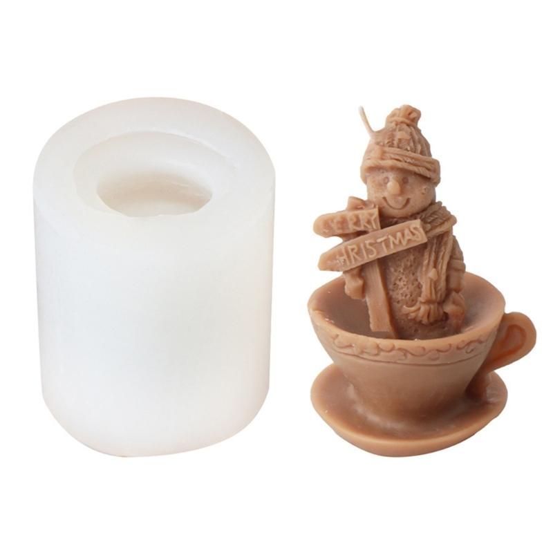 Christmas Silicone Candle Mold Crafting and Festival Decors Moulds Silicone Texture Present for Hand-Making Enthusiasts