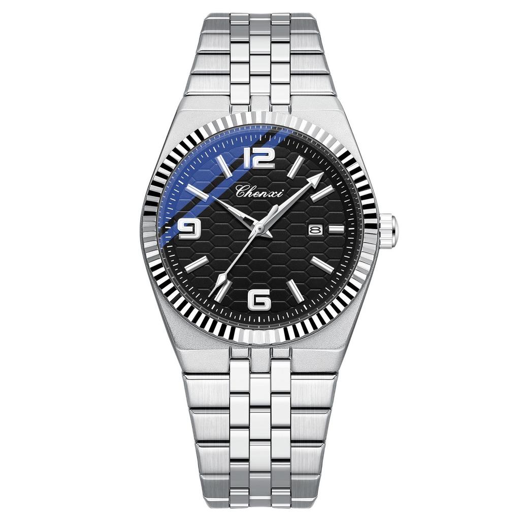 CHENXI Men's Fashion Stainless Steel Automatic Mechanical Watch with Calendar & Luminous Waterproof Features