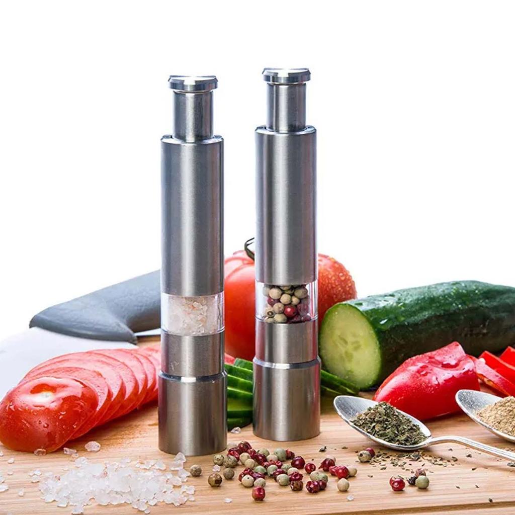 Manual Salt Pepper Grinder Stainless Steel Kitchen Manual Thumb Grinder Sauce Milling Stick for Black Pepper, Sea Salt, Spice