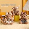 Fashion Cartoon Plush Bear Keychain - Cute Dress-Up Doll Pendant