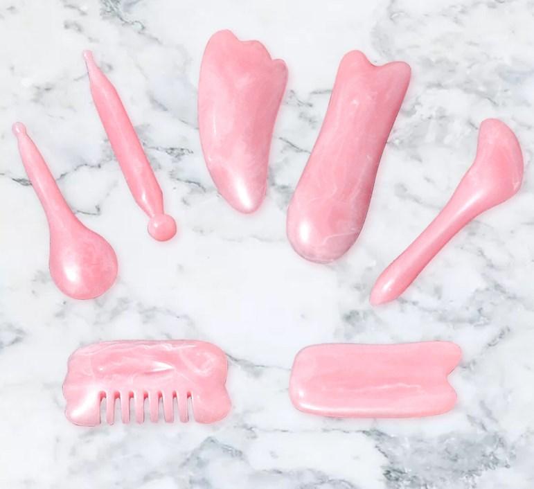 7Pcs/Set Gua Sha Body Massage Guasha Resin Scraping Face Skin Care Massage Tool
