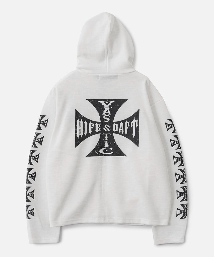 Vastic Cross Logo Zip-Up Hoodie_White