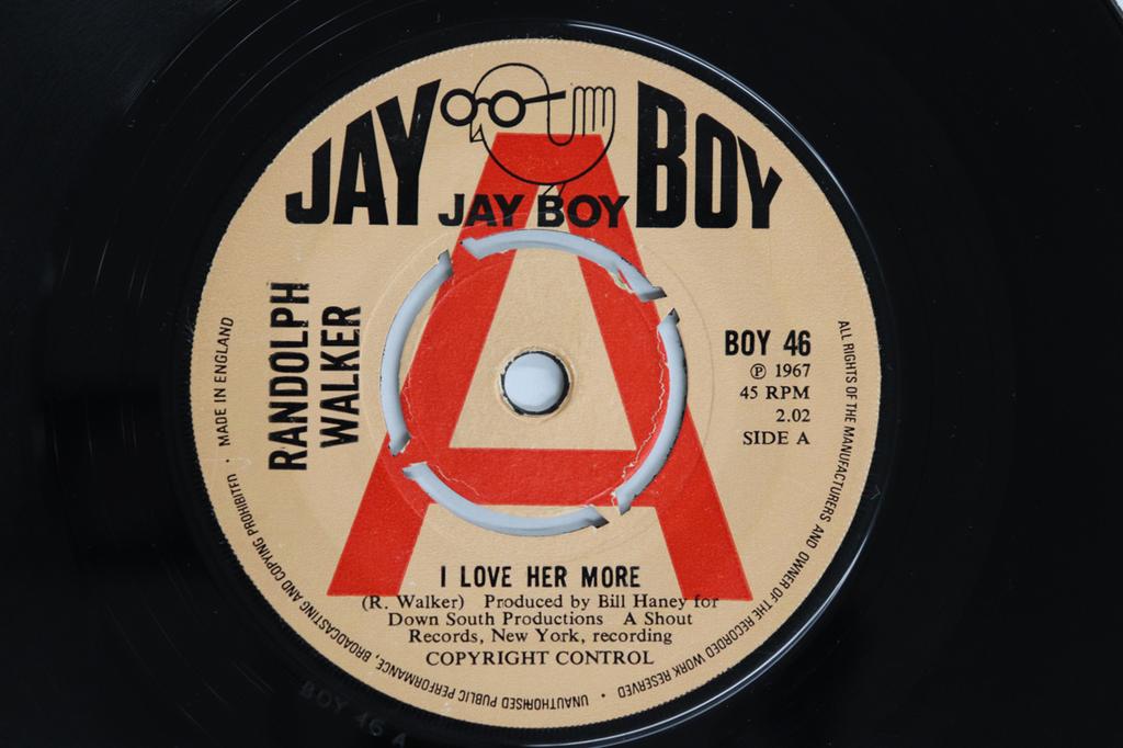 7inch Record RANDOLPH WALKER - I Love Her More / Good Ole Soul BOY46Promo Jay Boy 1972 UK Soul/Funk Used