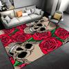 "Skull and Red Rose Printed Carpet with Gothic Art Design" Suitable for use as an anti-slip for living room bedroom sofas