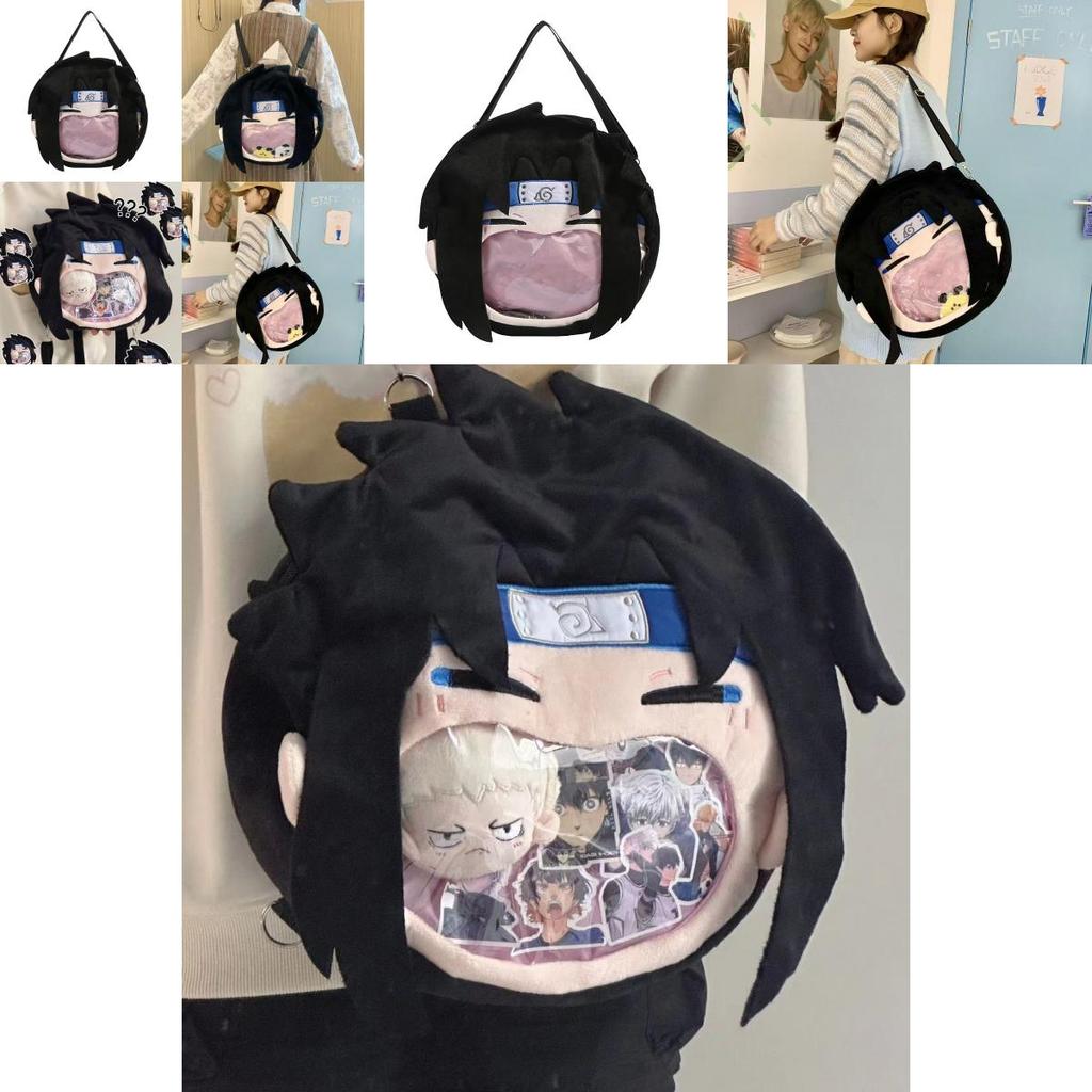 Naruto Uchiha Sasuke Plush Backpack With Large Capacity For Daily Use Teen Gift