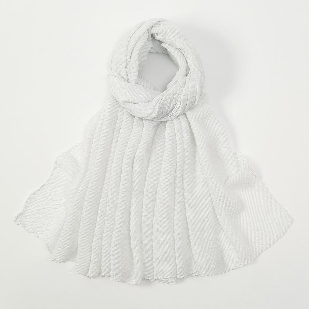 Big Size Pleated Shimmer Cotton Hijab Scarf For Women Muslim Long Shawls Solid Headscarf Wraps Islamic Headband Turban 180*90cm