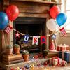 Usa Felt Banner Garland With Star Stripes For Independence Day Home Decor