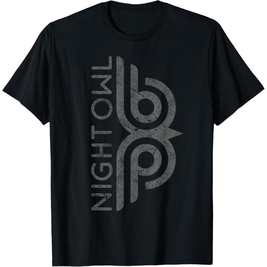 Night owl cool distressed retro insomniac retro owl graphic T-Shirt S чёрный