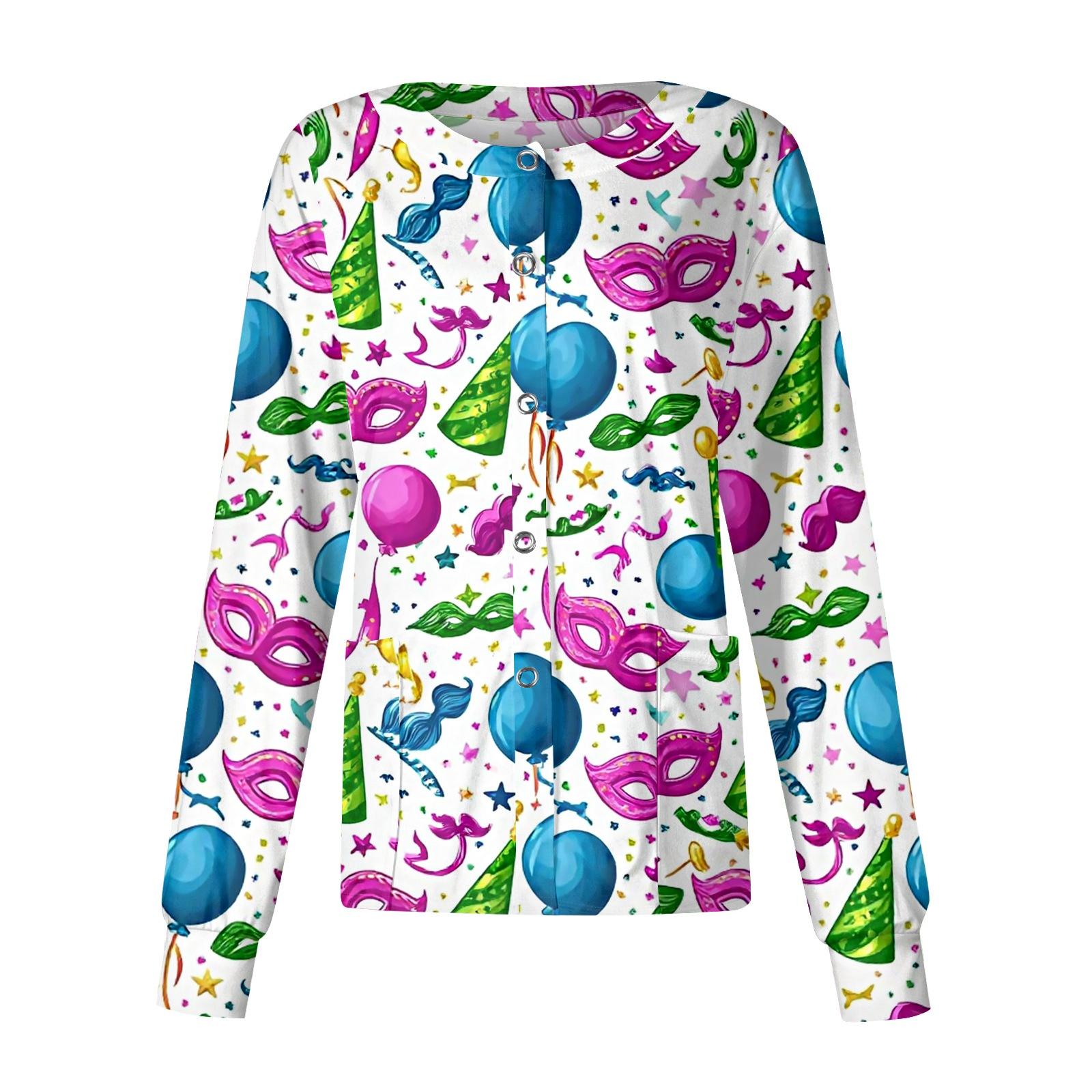 

Женский повседневный кардиган с длинными рукавами, однобортный, с принтом, защитная одежда XL