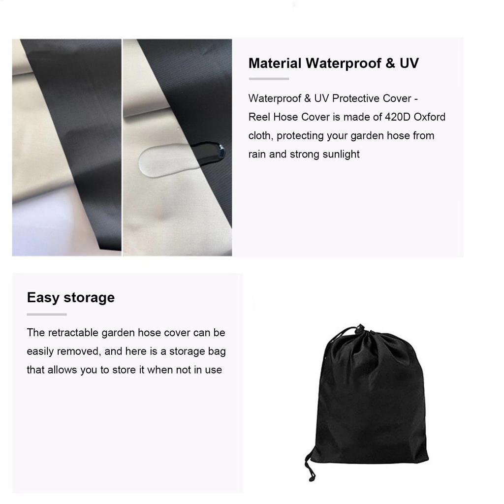Insulated Hose Cover Wall Mounted Hose Bib Covers for Winter 420D Hose Tools Retractable Garden Hose Reel Cover UV Resistant