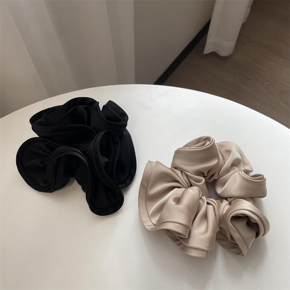 Seide übergroße Scrunchies Frauen elastische Haarbänder Pferdeschwanz Halter Gummiband elegante Satin Haar Seil Haar-Accessoire