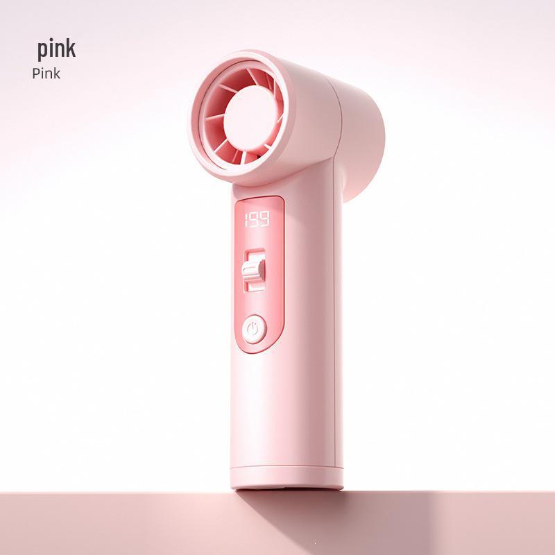 Portable USB Charging Mini Neck-Hanging Handheld Turbo Fan with Digital Display