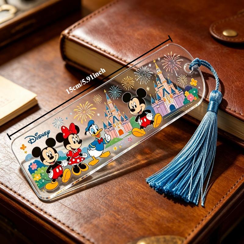 Disney Mickey and Minnie Acrylic Page Marker Design As A Reading Aid for Book Lovers and Teens with Tassel Accents