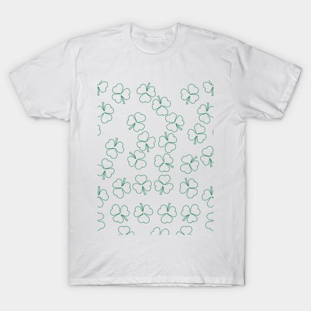 Men Black Print T-shirt St Patricks Day Shamrocks Green Line Nature Art No-Cut Transfer Paper Print Cotton Tshirt S