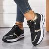 Casual Golden Splicing Lace Up Sneakers Women  Autumn Comfort Sole Sports Shoes Plus Size 43 Breathable Tennis Shoes Female