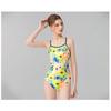 One-piece Sports Racing Tight-fitting Waist Fashion Flower Print Sexy Leaky Back Slimming Swimsuit Women