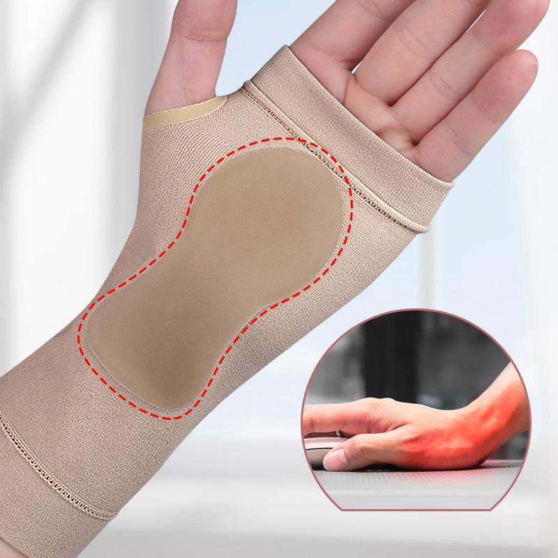 

SEBS Protective Hand Gloves with Wrist Guards for Running & Fitness – Soft, Anti-Wear Palm Protection. Skin Tone Left Hand