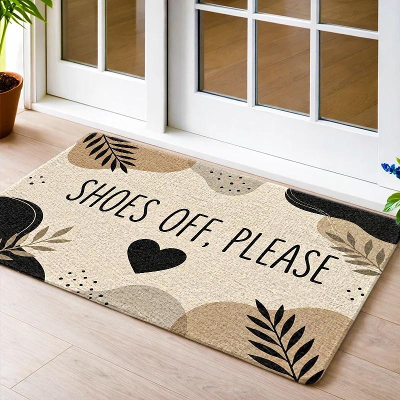 Spring Floral Welcome Floor Rug Bright Sunflower Daisy Butterfly Ladybug Warm Garden Pattern Decor Area Rug for Ornament