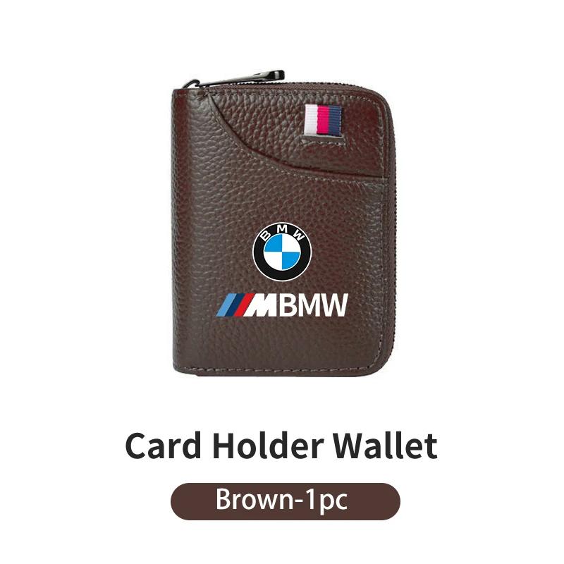 Autoaufkleber Heiß 2025 Kartenhalter Geldbörse Leder Bargeld Münzbörse Organizer Ausweiskarte Tasche Für BMW 1 2 3 4 5 7 Serie X1 X2 X3 X4 X5
