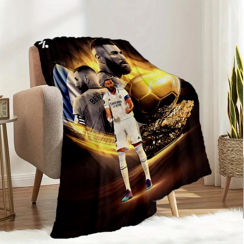 Real Madrid Karim Forever Blanket Lightweight Ideal Bedding Blanket Perfect for Travel, Camping, Living Rooms, Offices, Sofas, Fan Christmas gift