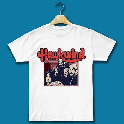 Hawkwind Band Members Heavy Cotton White Full Size T Shirt For Men Unisex T-Shirt