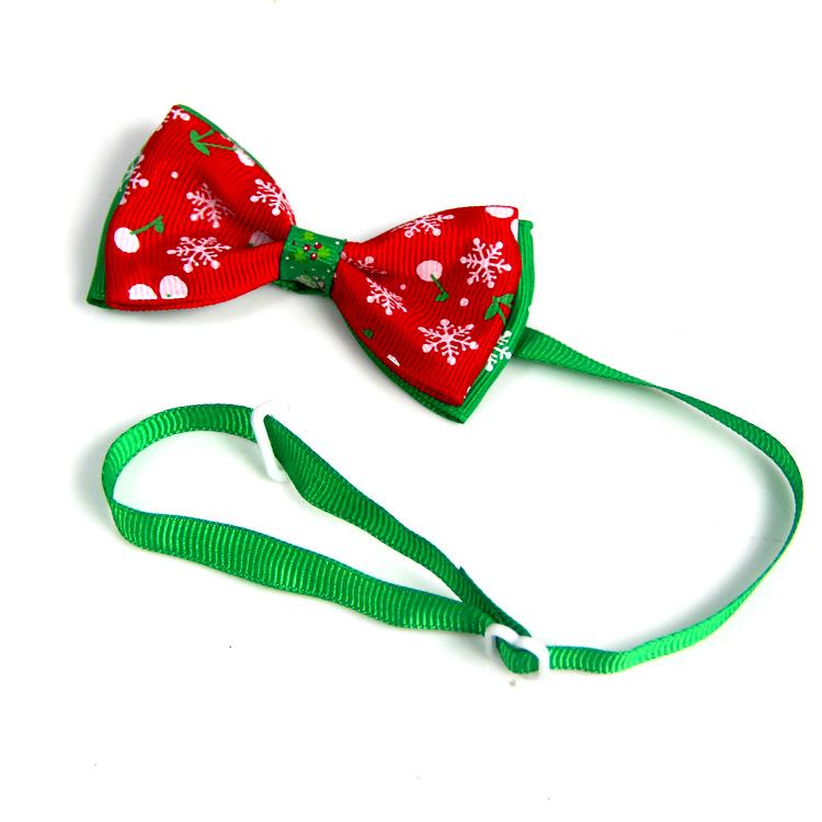 Pet Christmas Bow Tie Adjustable Xmas Dog Cat Bowtie Collar Accessories for Small Dog Cat Festival Party Decoration Gift
