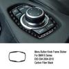 Carbon Fiber Multimedia Button Knob Frame Cover For BMW 6 Series E63 E64 2004-10