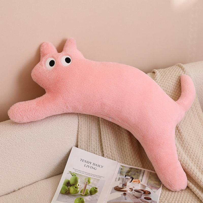 Dopamine Cat Plush Pillow Soft Stuffed Back Cat Plush Toy Long Hugging Pillow Home Sofa Bedroom Decor Adult Birthday Gift