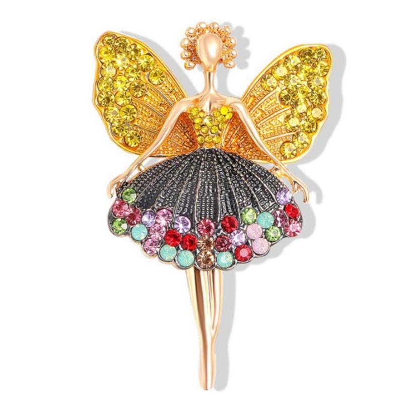 Unique Rhinestone Ballet Dancer Pin for Women and Girls Stylish Jewelry for Events