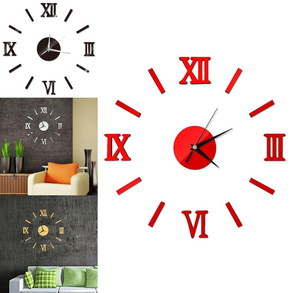 Wanduhr DIY Uhr Zuhause Moderne Dekoration 3D Kristallspiegel Kunst Aufkleber Abziehbilder