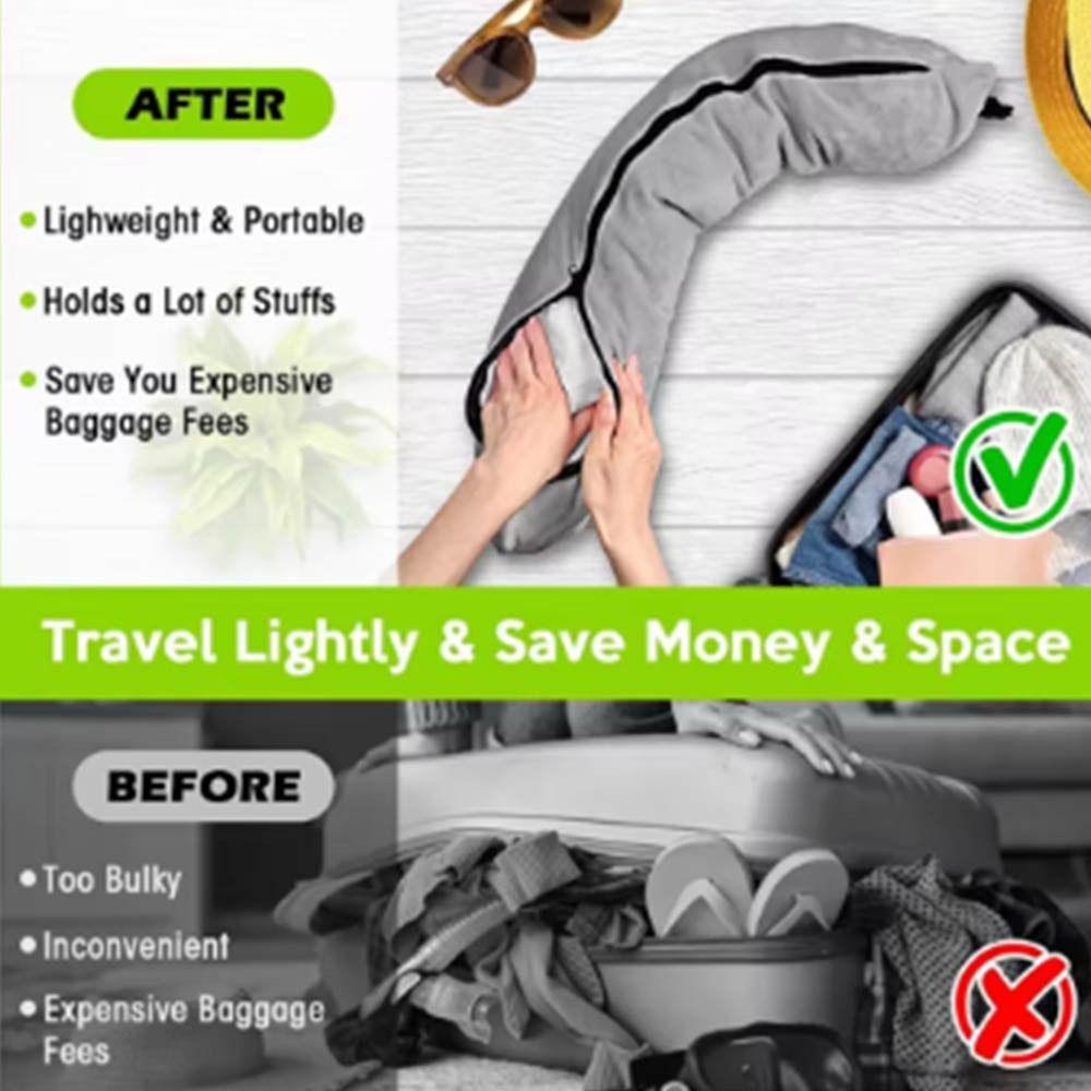 Fillable Travel Neck Pillow Comfortable Neck Pillow Storage Bag Portable U-Shaped Pillow  Car