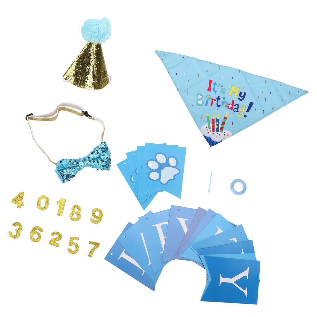 Dog Birthday Party Supplies Scarf Birthday Hat Happy Birthday Banners Dog Paw Balloon Dog Birthday Set