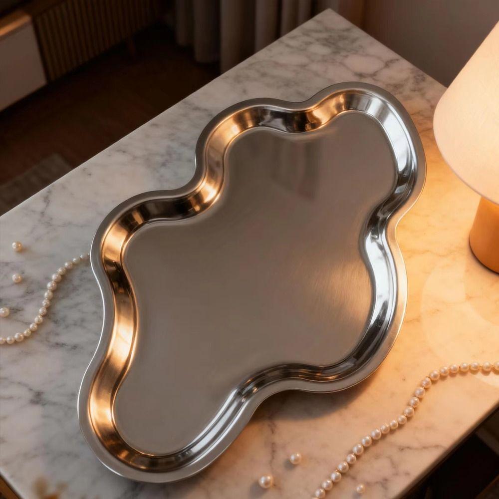 Rust-proof Key Serving Plate Modern Design Decorative Tray  Bathroom Counter
