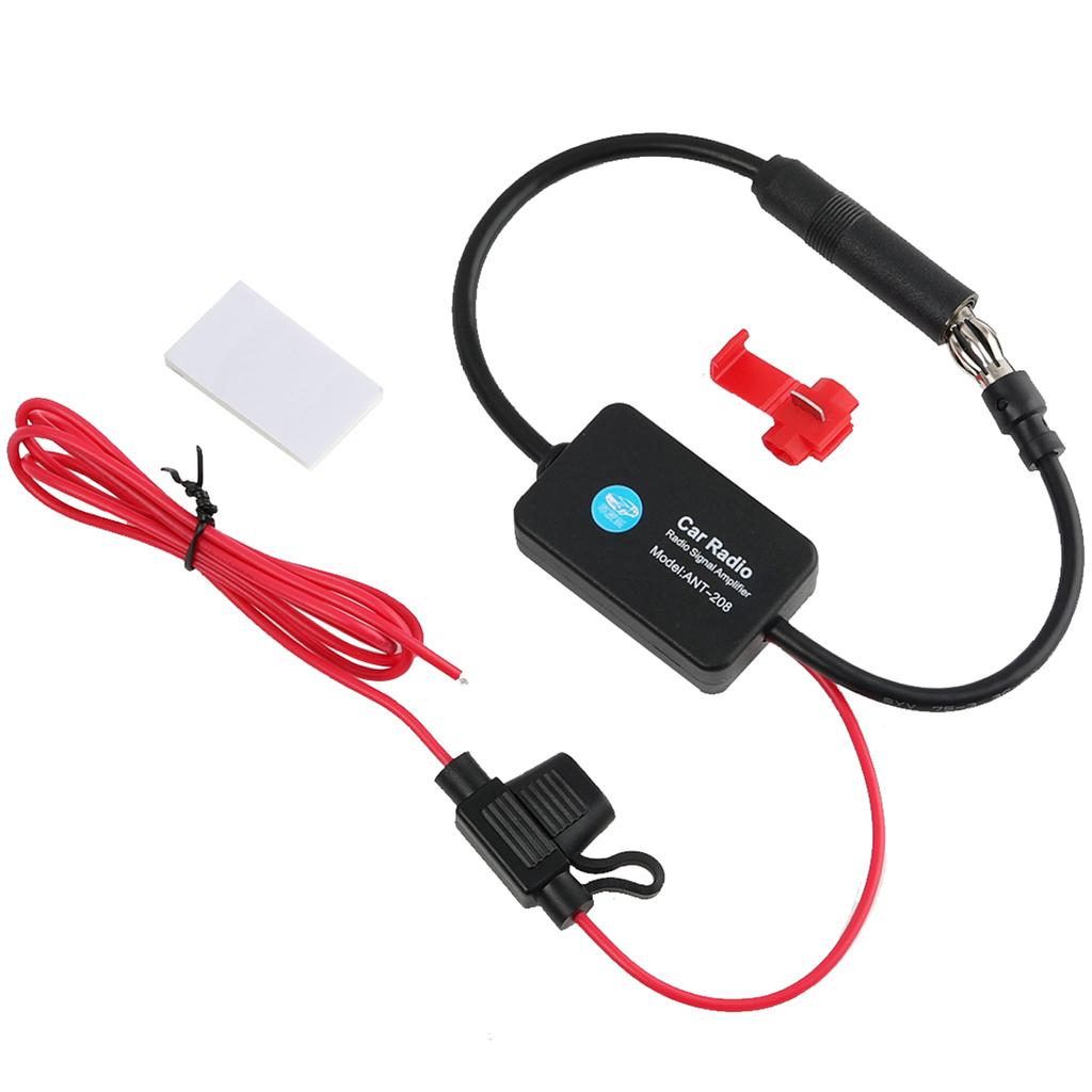Universell Praktisk FM Signalforsterker Anti-interferens Bilantenne Radio FM Boosterforsterker Bildeler For 12V Bilradio
