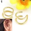 2Pcs/1 Pair Stainless Steel Fake Cartilage Ear Nose Lip Cuff Clip On Earrings Gift