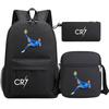Football Star Cr7 3Pcs Boy Girl Back To School Book Bags, Student Shoulder Bag Pencil Case Backpack, Teenagers Mochila Men Women