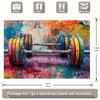 2D Vibrant Weightlifting Barbell Backdrop for Home Gym Decor