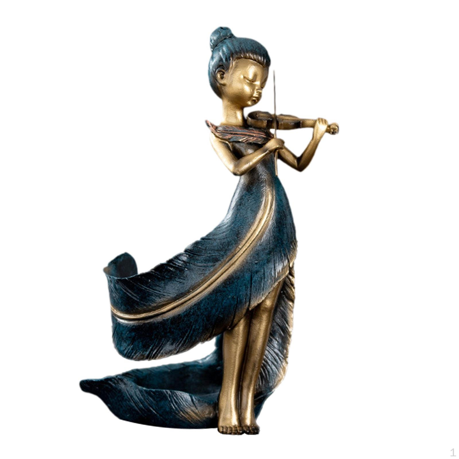 

Elegant Girl Figurine Wine Bottle Holder for Home Decor синий