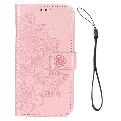 Θήκη Πορτοφόλι Τηλεφώνου Με Υποδοχή Καρτών Σταντ PU Δέρμα Ανάγλυφο Λουλούδι Προστατευτικό Αναδιπλούμενο Κάλυμμα για IPhone