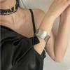 New Hinge Gold Bangle Metal Open Bracelet Jewelry Accessories Solid Color Chunky Bangle Bracelet Punk Alloy Irregular Wrist Cuff