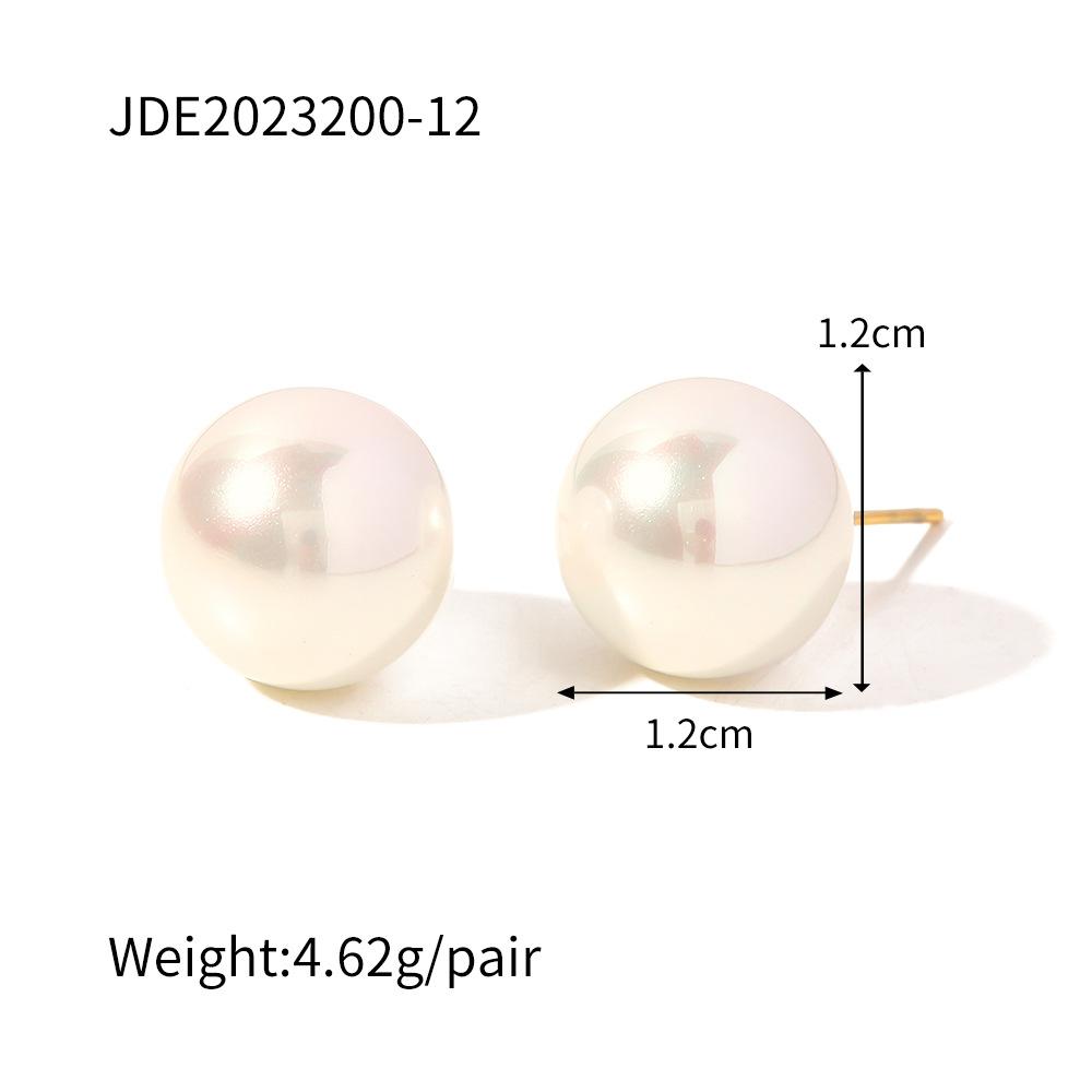 Stainless steel pearl stud earrings titanium steel earrings European and American earrings