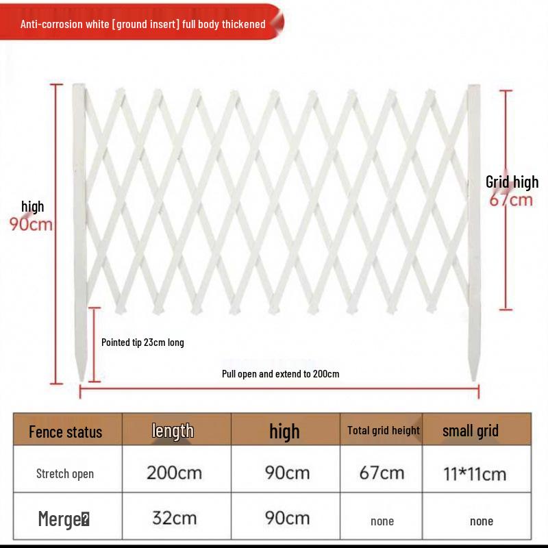 Zewnętrzne antykorozyjne rozsuwane drewniane ogrodzenie do ogrodu, na podwórko, na balkon wewnątrz i jako kojec dla psa.